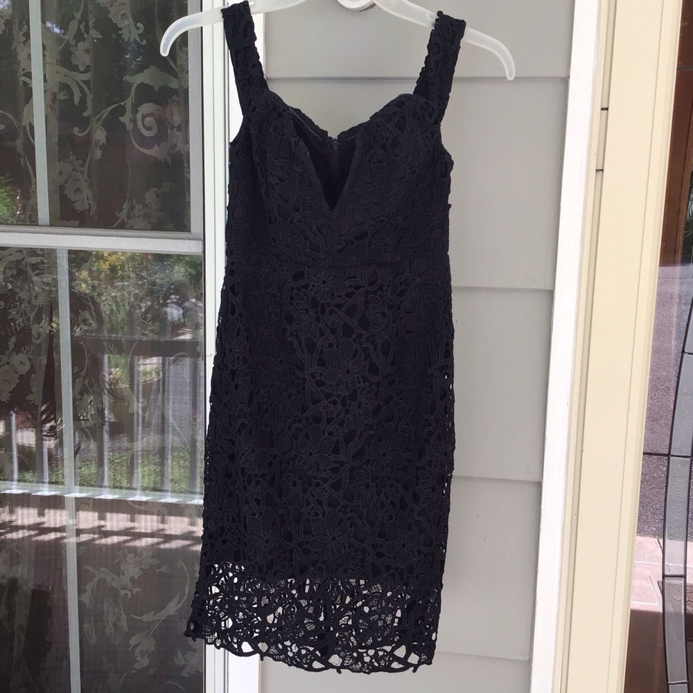 ASTR The Label Lace Crochet Black Mini Dress Small Formal Fancy Ladies EUC